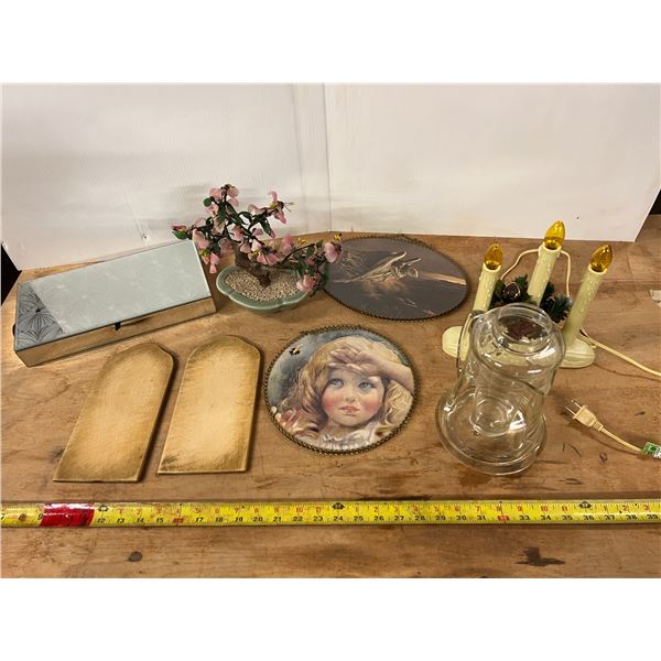 Miscellaneous Items ( Jewelry Box, Chopping Board, Pitcher, Pictures, Japanese Display, Candle Light