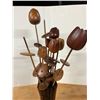 Image 3 : Vintage Hand Carved Monkey Pod Wood Floral Arrangement