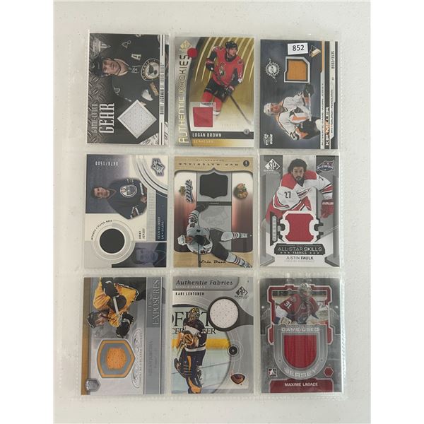 Assorted Jersey Cards - 1 Sheet (9 Hockey Cards)