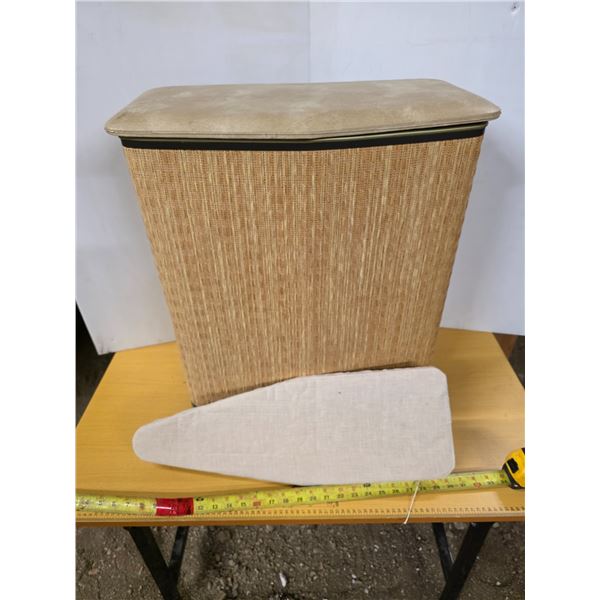 Laundry hamper and mini ironing board