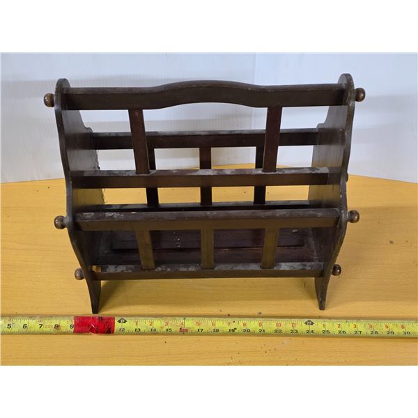 Stained wood magazine rack