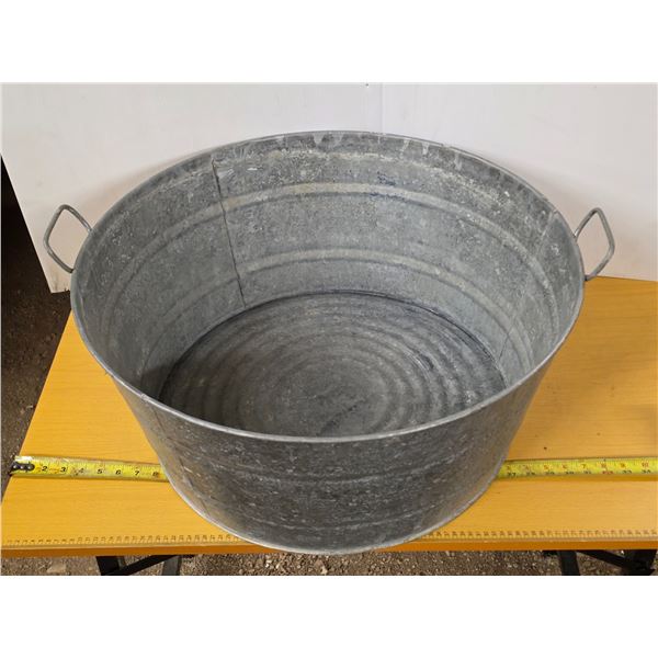 Large galvanized tub- 26"W by 10"H