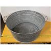 Image 1 : Large galvanized tub- 26"W by 10"H