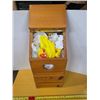 Image 2 : Wood storage cubby with contents- 25"H