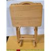 Image 1 : 2 wood tv trays and storage rack