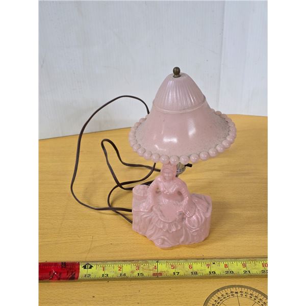 Pink glass lamp- works