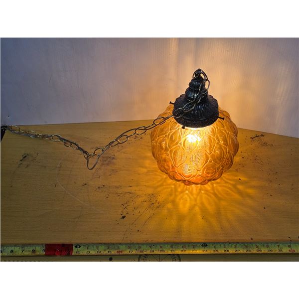 Amber colored glass lamp- works