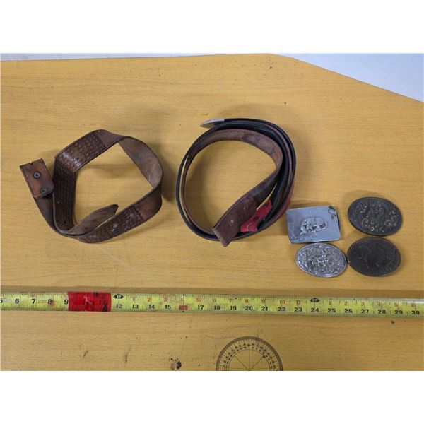Leather belts and belt buckles