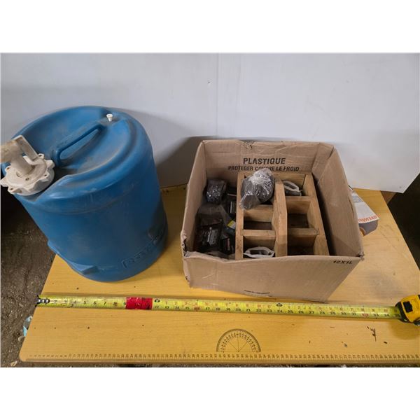 Lot of hardware and water jug