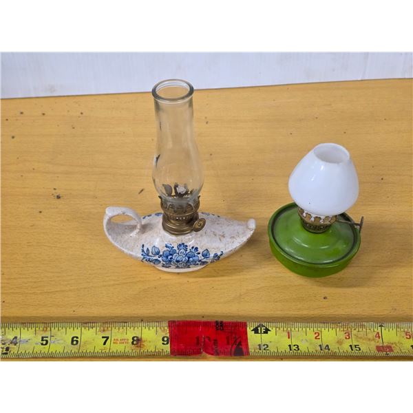 2 small oil lamps- made in japan and hong kong