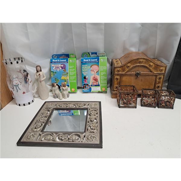 "willow tree ornaments/ mirror/ vintage box"