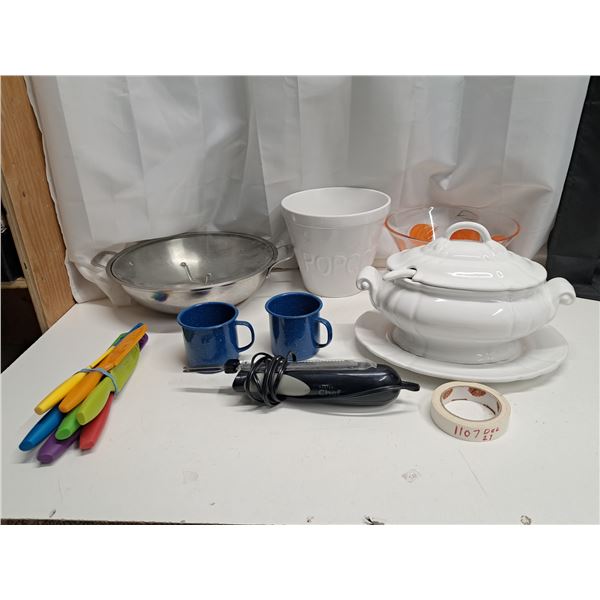 "assorted bowls, cups, and kitchen accessories