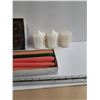 Image 3 : "glass candle holders + and assorted candles"