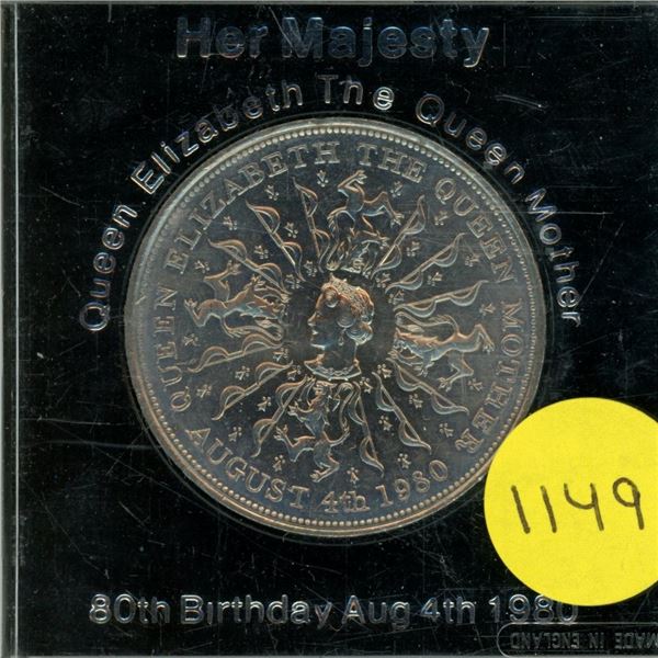 Great Britain. 1980 80th Birthday of the Queen Mother. Housed in a hard plastic holder. BU.