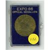 Image 1 : EXPO 86 Official Medallion. Housed in a hard plastic holder.