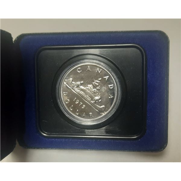 1975 Nickel Dollar. Specimen. Housed in its original case.