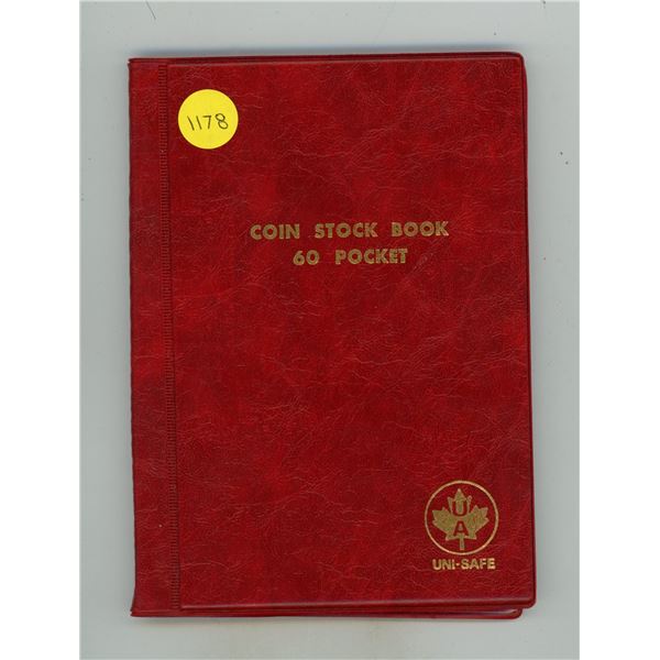 Coin Stock Book with 60 Pockets. Uni-Safe. New.