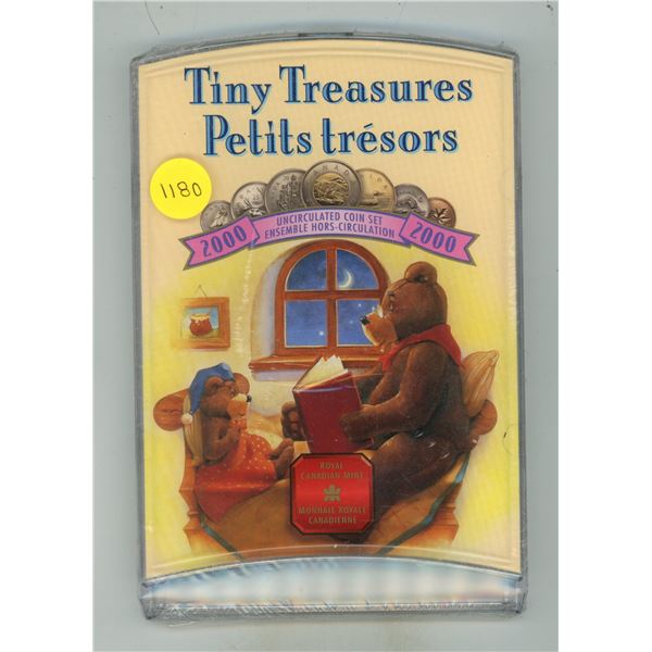 2000 Tiny Treasures Uncirculated Coin Set. 7-coin set. Housed in its original unopened RCM case.