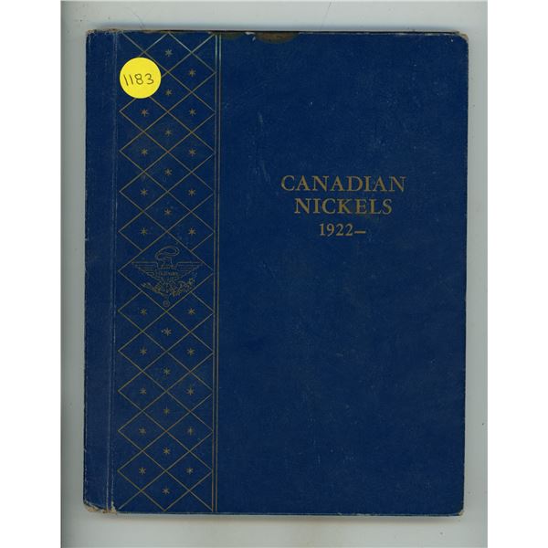 Near Complete Collection of Canadian Nickels 1922 – 1967. Missing only 1925 and 1926 Far 6.