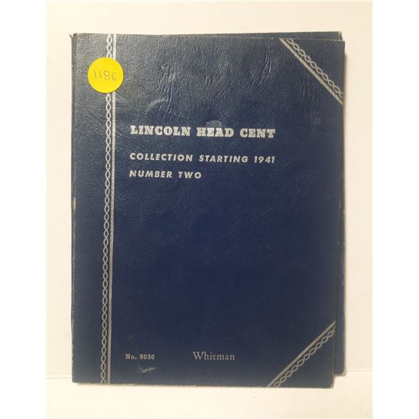 U.S. Lincoln Head Cent Collection 1941 to 1974. Includes 61 coins. Housed in a Whitman folder.