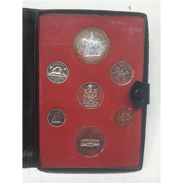 1973 Double Dollar Specimen Set. Includes both a Silver Dollar (RCMP) and a Nickel Dollar (PEI). Hou