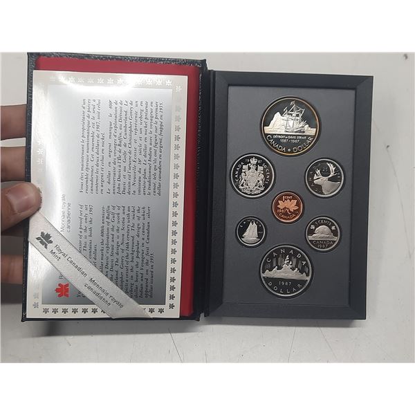 1987 Double Dollar Proof Set. The Silver Dollar commemorates the 400th Anniversary of the exploratio