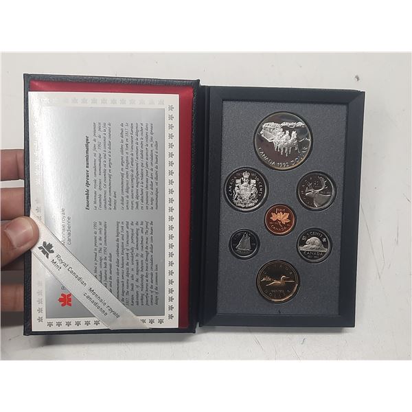 1992 Double Dollar Proof Set. The Silver Dollar commemorates the stagecoach service between York (no
