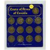 Image 1 : Coats of Arms of Canada/Floral Emblems of Canada. Set of 14 medals. Housed in a holder.