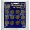 Image 2 : Coats of Arms of Canada/Floral Emblems of Canada. Set of 14 medals. Housed in a holder.