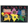 Image 1 : 1994 Year Set. The Loonie depicts the War Memorial in Ottawa. Includes old stamp.