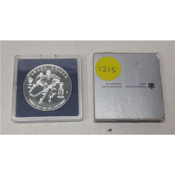 1993 Canadian Silver Dollar. 100th Anniversary of the Stanley Cup. Specimen. Housed in its original 
