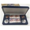 Image 1 : 1953 – 2003 Queen Elizabeth II Coronation Stamp and Coin Set. Includes 4 coins and 4 stamps