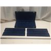 Image 1 : Fancy blue case with 3 trays, each holding 18 large coins. Used.