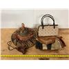 Image 1 : Lot of Bags and Hand Woven Decorative Hat
