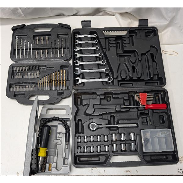 Lot of Misc. Tools  (wrenches, Screw bits, Squares, and etc.)