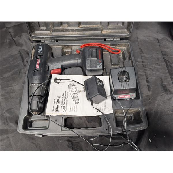 Cordless Drill Crafts Man 12.0 10mm w/ Battery and Case (not Tested)