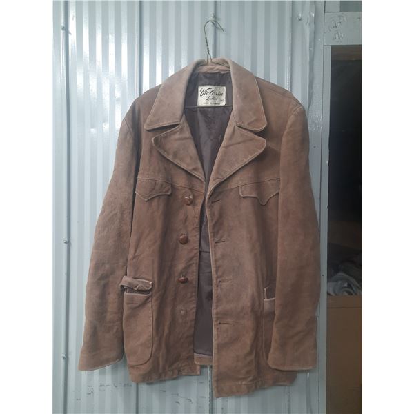 Suede Leather Jacket. (Size 42) - Made in Canada.