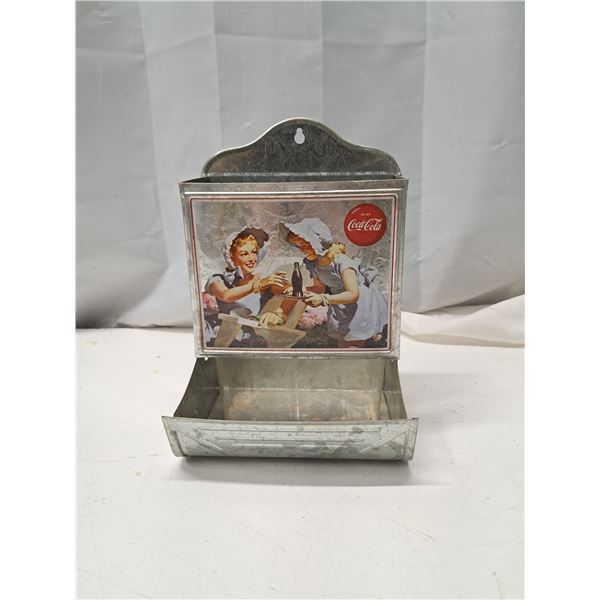 " tin coca cola match holder"