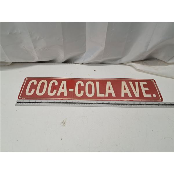 "coca cola ave." tin sign