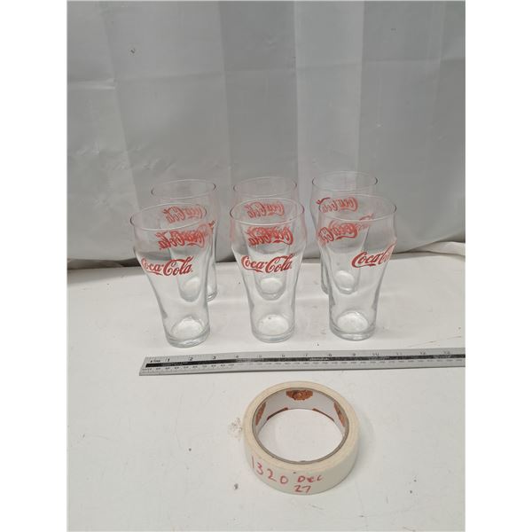 "6 coca cola glass cups"