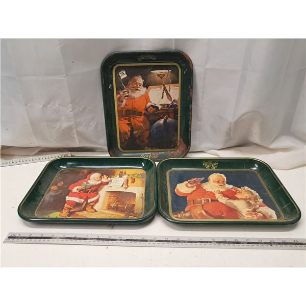 "3 coca cola tin pans" santa