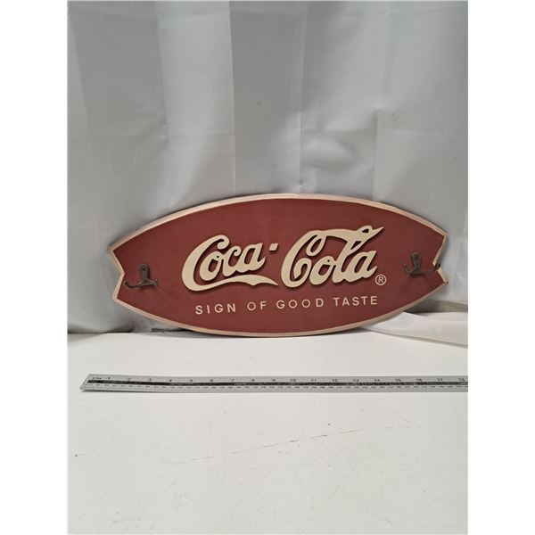 "coc cola wooden sign"