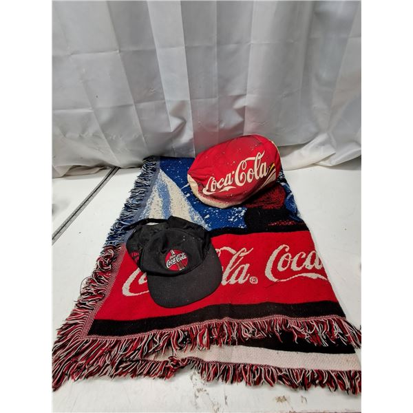"coca cola blanket +misc"