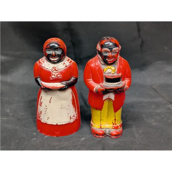 Pair of Vintage Black Americana Salt and Pepper Shakers