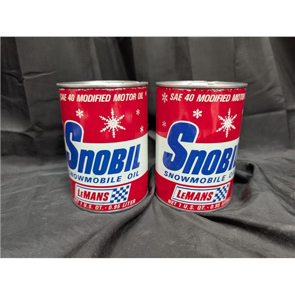 (2) Sealed Snobil Snowmobile Oil SAE 40 (Possibly Leaking)
