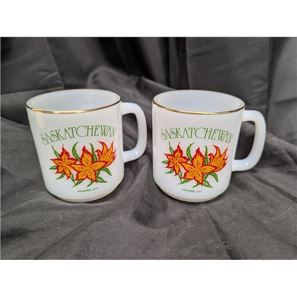 (2) Saskatchewan Prairie Glasbake Mugs (Vintage)