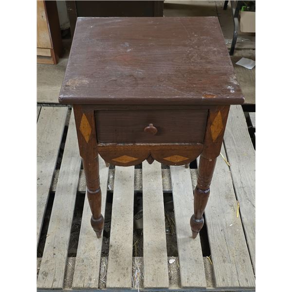 Wood end table- 18" by 19" by 27"H