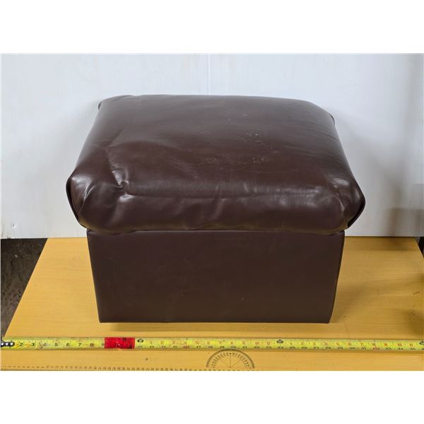Leather foot stool- 20" by 15" by 17"H
