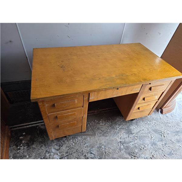 Wood desk- 50" by 28" by 30"H