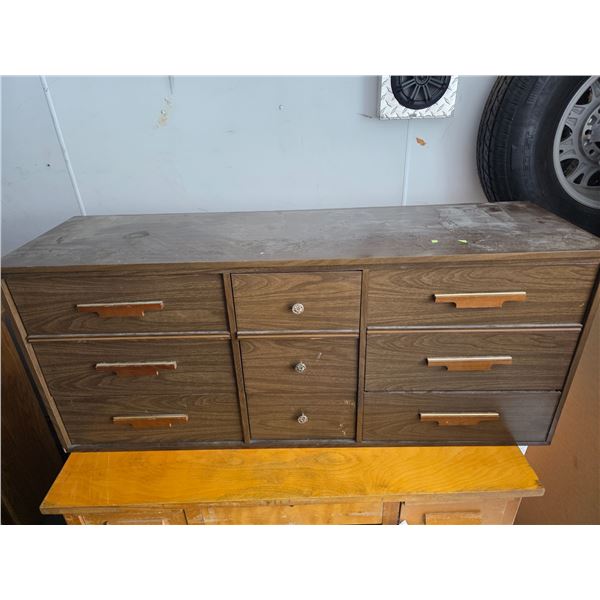 Wood dresser- 55" by 16" by 23"H